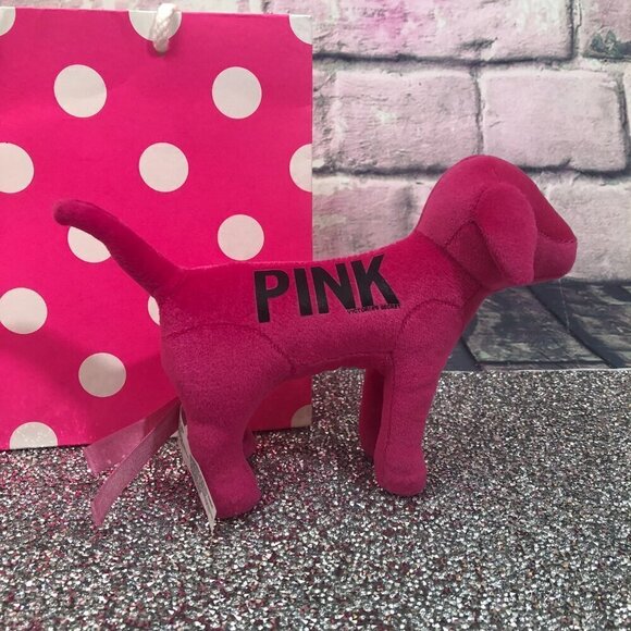 PINK Victoria's Secret Pink Velour Plush Dog - Picture 2 of 4